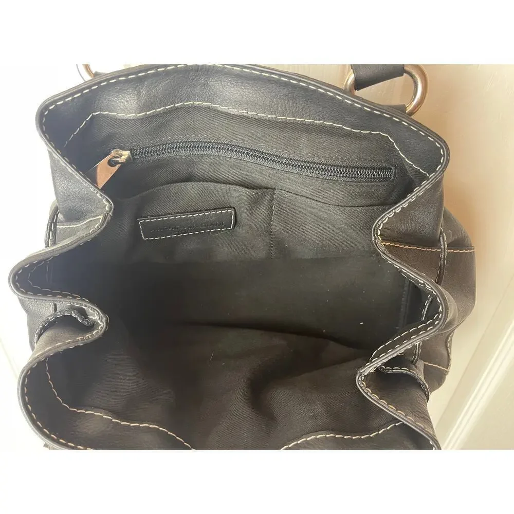 Andrea Mabiani Black Leather Satchel Bag Top Handles